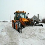 jcb plowing snow